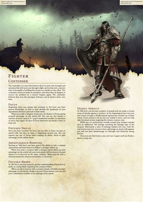 Fighter Contender Dungeons And Dragons Classes Dnd 5e Homebrew
