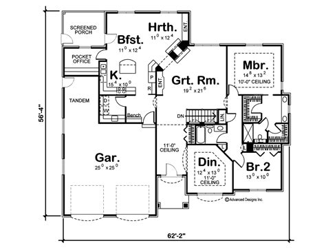 1 Story Traditional House Plan Kennedy Traditional House Plans