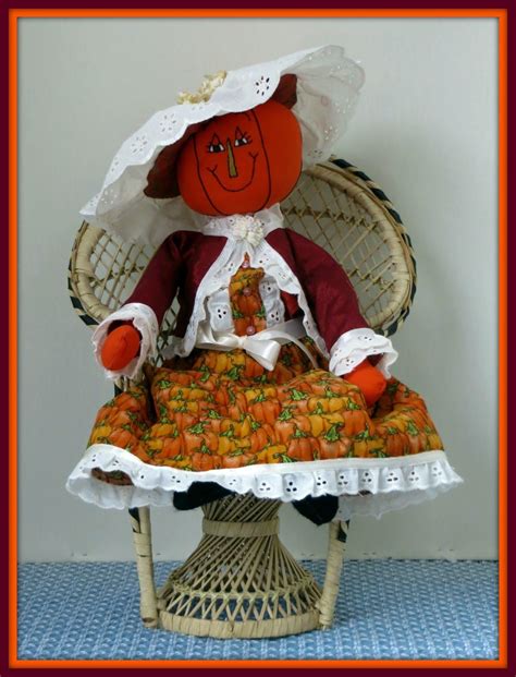 Penelope Pumpkin Lady Victorian Pumpkin Art Doll New Handmade Doll
