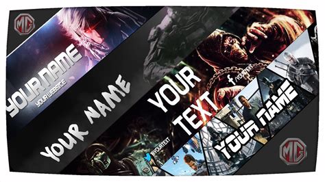 The banners are available in photoshop (psd) file with 2560 x 1440 px resolution. Top 05 Youtube Banner Gaming Free PSd Template - pro disigner