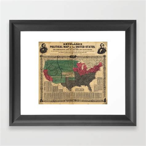 Reynold S Political Map Of The United States Framed Art Print By