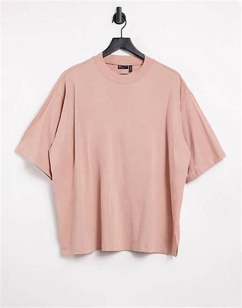 Asos Design Super Oversized T Shirt With Side Splits In Biscuit Asos