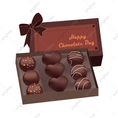 Heart Chocolate Box Vector Art Png Chocolate Box With Round Amp Heart