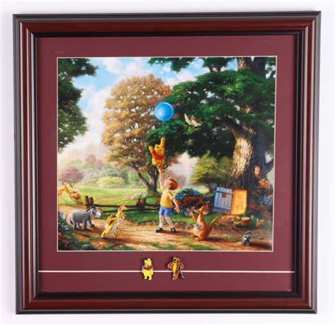 Thomas Kinkade Walt Disneys Winnie The Pooh 16x16 Custom Framed