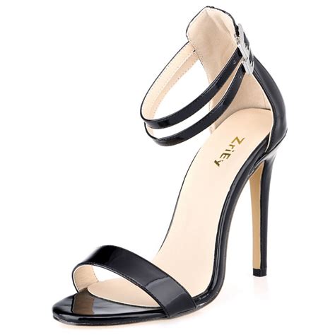 Buy Ankle Strap Women Sandals Sexy Black High Heels