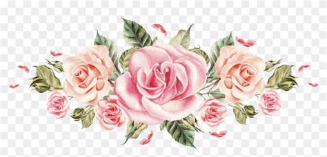 Blush Pink Roses Clip Art Corner Arrangement Roses Greenery Clipart