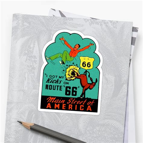 Route 66 Main Street Of America Vintage Travel Decal Sticker By