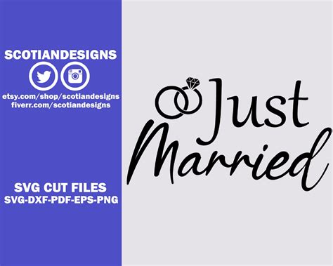 Just Married Svg Marriage Svg Wedding Svg Cut File For Etsy