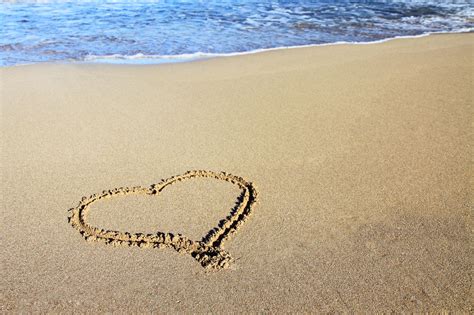 Sand Heart And Ocean Free Stock Photo Public Domain Pictures