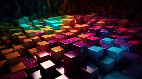 Colorful Cubes Wallpaper Background 3d Abstract Cubes Background Hd