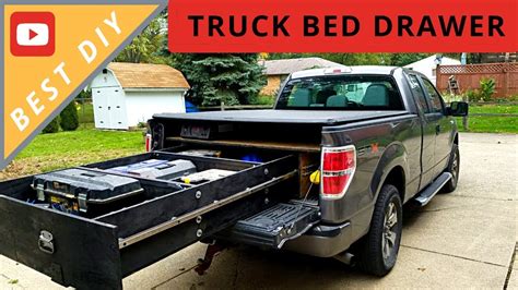 Organize everything, using two sliding drawers and a hidden storage box. BEST DIY Truck Bed Sliding Drawer - YouTube
