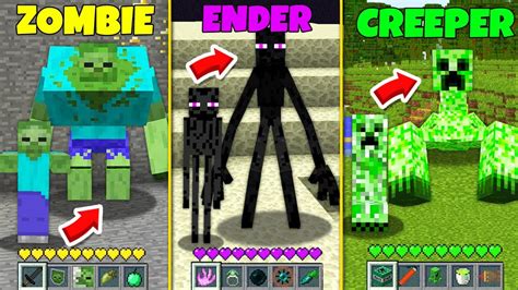 Minecraft How Zombie Enderman Creeper Become Mutant Monster School