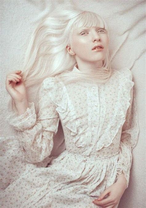 Nastya Zhidkova Lying Down And Wearing A Ruffled Dress First Art Albino Human Modelo Albino