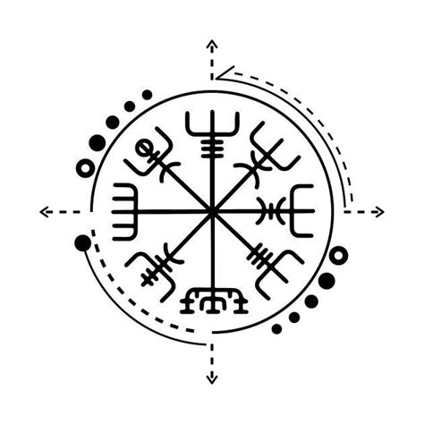 Vegvisir Symbol Geo Interpretation Geometric Mythological Tattoos