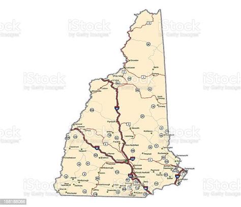 New Hampshire Highway Map Stock Illustration Download Image Now Istock