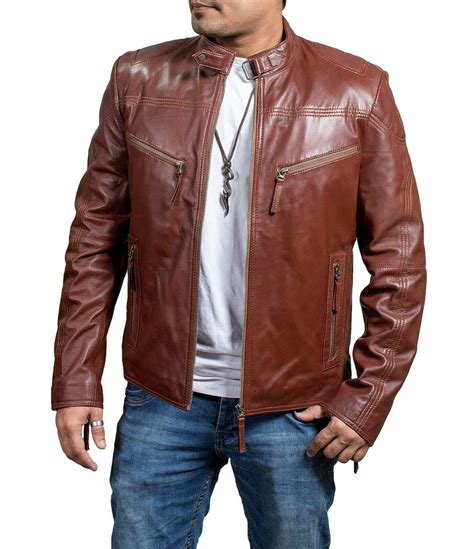 You want to make sure the shoulder. Men Genuine Lambskin Leather Motorcycle Slim fit Jacket ...