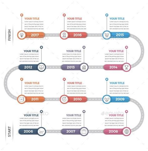 Timeline Infographics 12 Steps Timeline Infographic Design