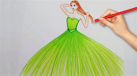 How To Draw A Beautiful Dress Step By Step At Drawing Tutorials