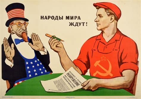 Original Vintage Posters Propaganda Posters Disarmament Usa Ussr