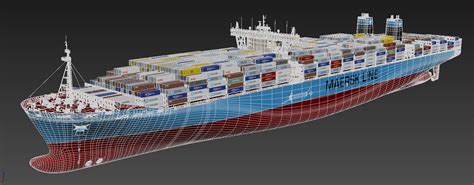 Maersk Triple E 1st Generation Containers 3d Model By Igoryerm