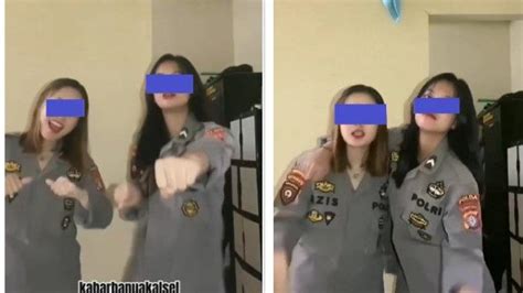 tag konten joget pakai seragam polisi viral video dua wanita joget sambil kenakan seragam