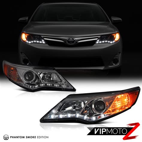 Shown in attitude black metallic with available power tilt/slide moonroof and camry has always been about more than just getting you to a destination. SMOKED LENS 2012-2014 Toyota Camry Front LED DRL Projector Headlights Assembly | eBay