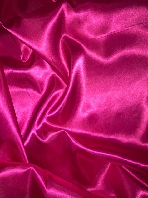 hot pink silky polyester satin fabric 58 wide 147cm etsy