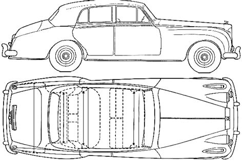 1955 Rolls Royce Silver Cloud Sedan Blueprints Free Outlines