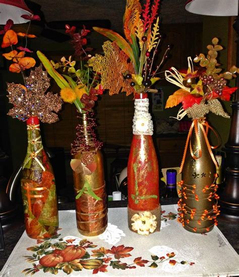 Diy Fall Wine Bottles Spray Paint Empty Wine Bottles And Get Creative