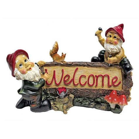 Greetings From The Garden Gnomes Welcome Statue Ql Gnome