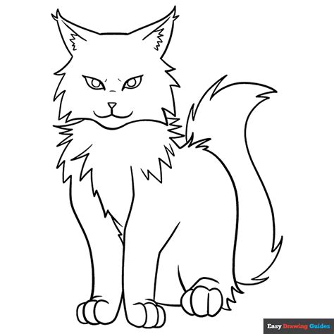 Anime Cat Coloring Page Easy Drawing Guides