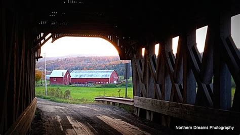 Peeking Out Of The Covered Bridge In Irasburg Vermont From Rick