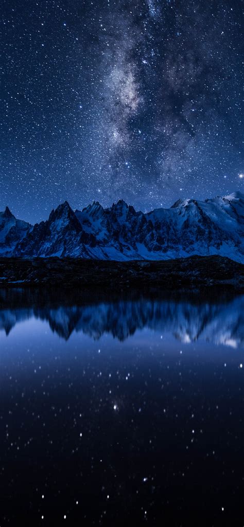 Milky Way Wallpaper 4k Starry Sky Night Mountains Lake Reflection