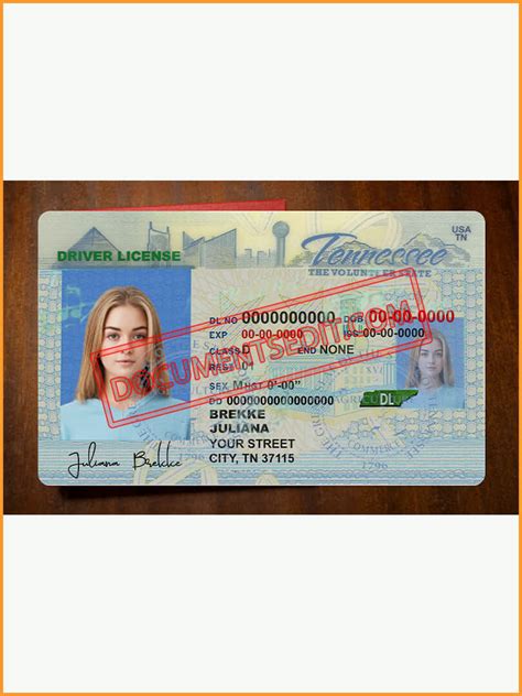 Tennessee Driver License Psd Template Documents Edit