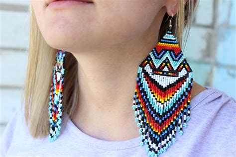 Native American Beaded Earrings A
