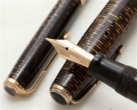 3130 Parker Vacumatic Major Fountain Pen And Pencil Set In Golden Pearl