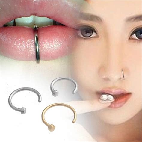 2pcslot Fake Nose Ring Lip Ring C Clip Lip Piercing Burun Nose Rings