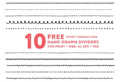 Freebie Hand Drawn Vector Dividers Every Tuesday