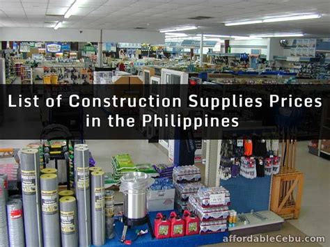 Don't forget to negotiate to get a better deal. List of Construction Supplies (Materials) Prices in ...