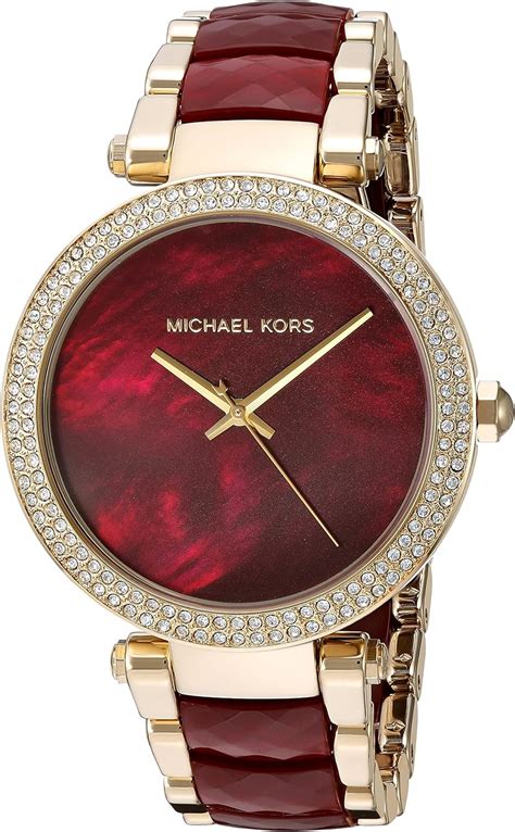 Michael Kors Womens Parker Red And Gold Watch Mk6427 Uk