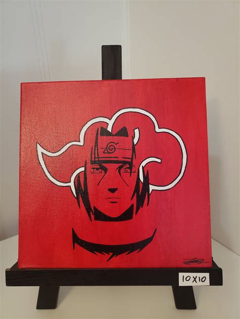 Itachi Uchiha Acrylic Anime Painting Naruto Hand Made Etsy