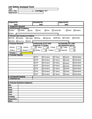 Job Safety Analysis Forms And Templates Fillable Printable Samples