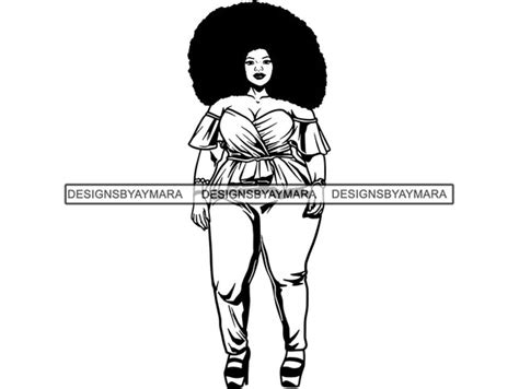 afro beautiful black woman svg bbw big and bougie african american eth designsbyaymara