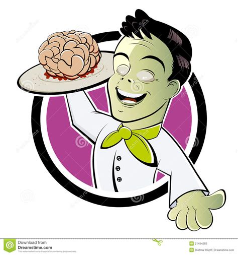 Zombie Serving Cooked Brains Stock Photography Image