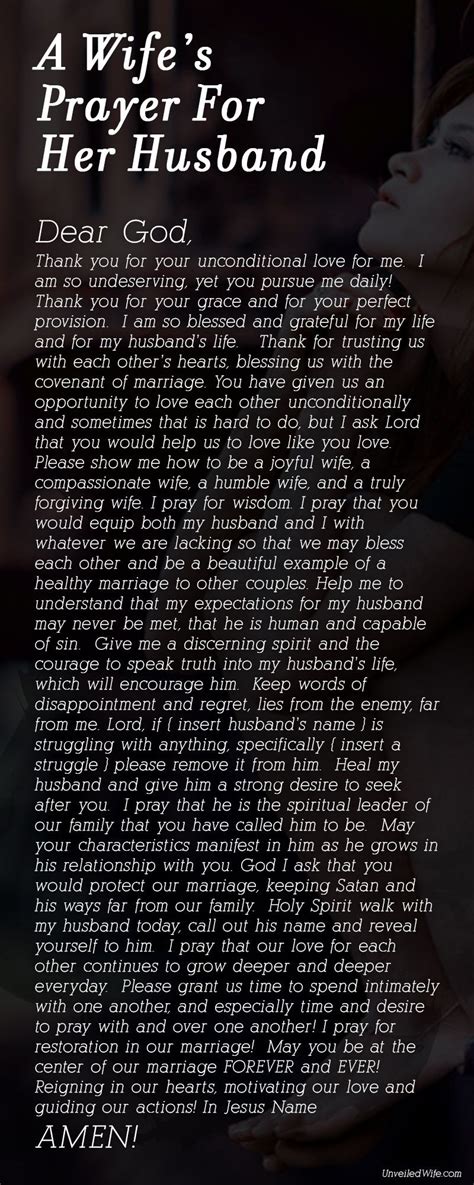 A Wifes Prayer For Her Husband God I Ask That You Would Protect