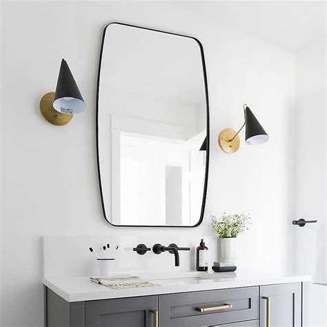 Oblong Oval Bathroom Mirrors Stainless Steel Frame