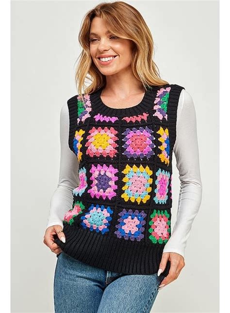 Crochet Sweater Vest Casual 2 Dressy Womens Clothing