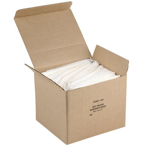 Bagcraft Papercon 300404 White Wet Wax Sandwich Bag 1000box