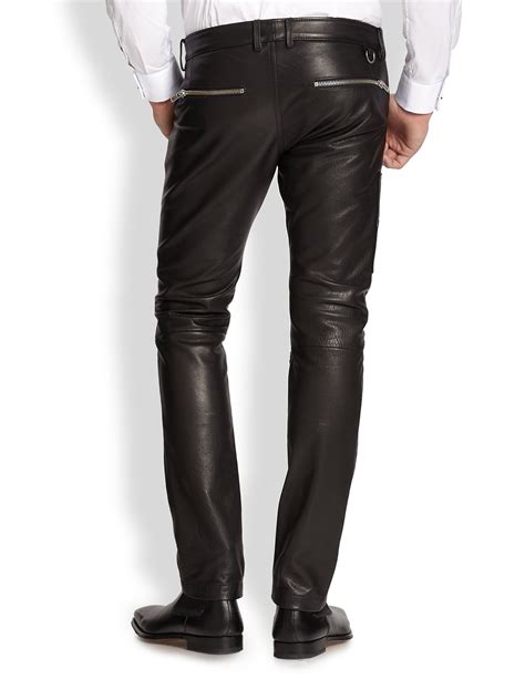 Diesel Zip Pocket Leather Pants In Black For Men Lyst