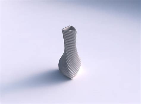 Vase Twist Puffy Triangle With Bent Extruded Lines 3d Model 3d Printable Cgtrader